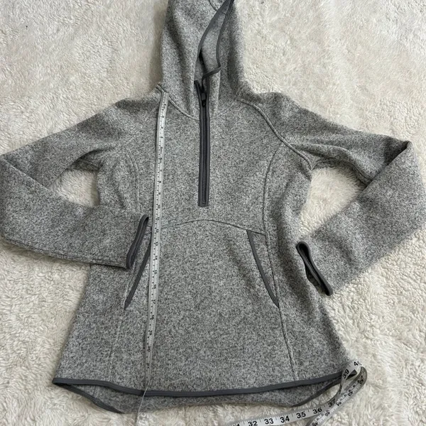 Lululemon Women Fleece & Thank You Pullover Heather Grey 4 Yoga Athleisure Luxe - Image 5