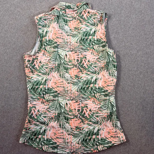 Lady Hagen Women's XS Sleeveless Golf Polo Shirt Tropical Palm Print Performance - Image 8