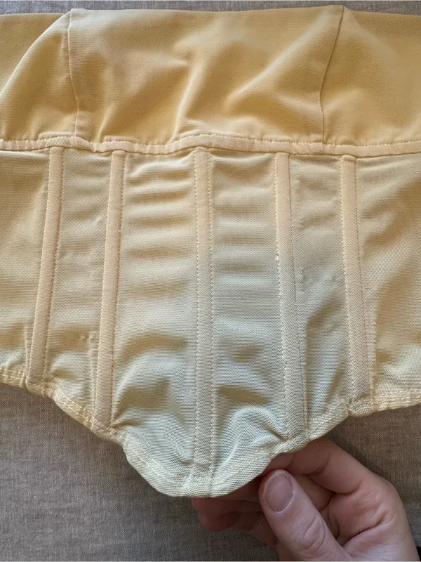 Edikted Butter Yellow Mesh Corset Top - Image 3