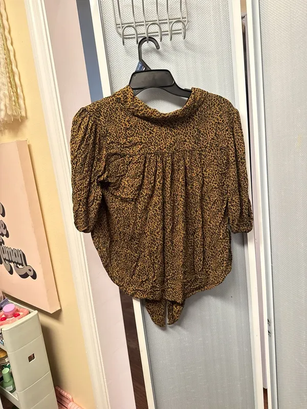 Free People Celia Leopard Print Tie-Front Blouse - Image 5