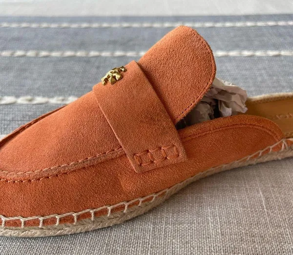 Tory Burch Seaside Mule Espadrille Sandals Sienna Rose Orange Size 9 - Image 7