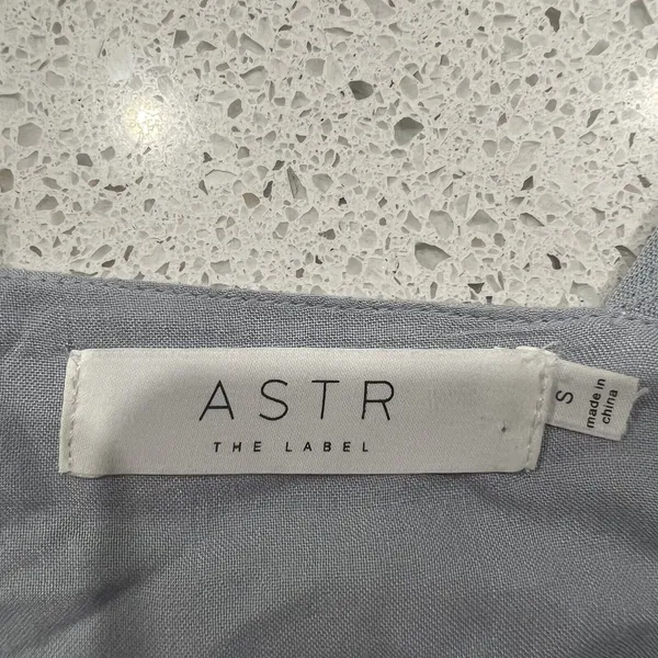 ASTR The Label S Midi Dress Light Blue Tie Front Button Down ALD42178 Summer - Image 5