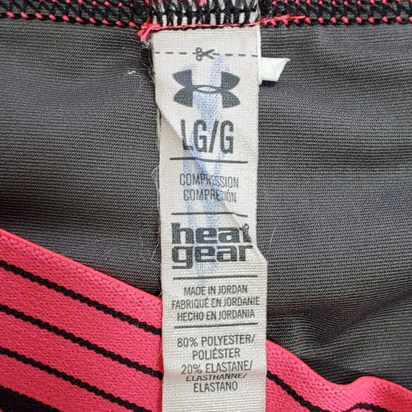 Under‎ Armour 3" Shorts Black with pink band active wear Size L - Image 7
