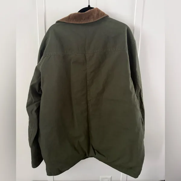 Gander Mountain Green Barn Jacket with Brown Collar - Image 2