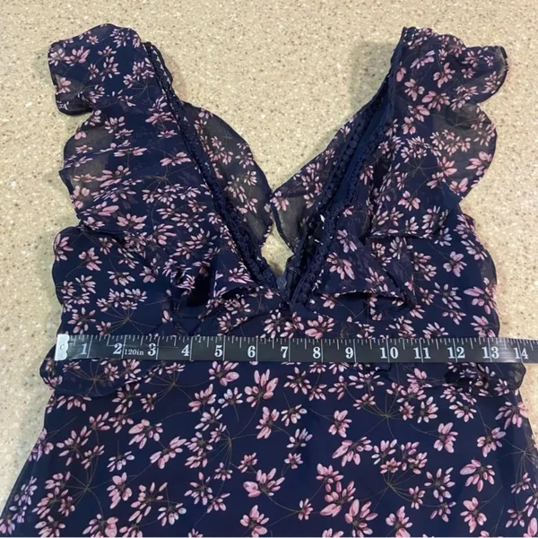 Lulus NWOT Darling Daydream Navy Blue Floral Print Ruffled Maxi Dress - Image 13