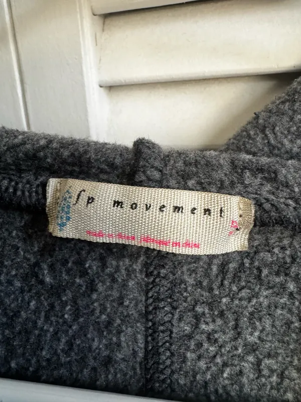 Free People movement Work It Out Washed Black Hoodie Size Small - Image 3
