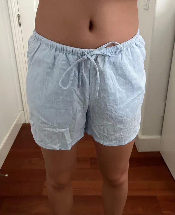 H&M blue linen shorts - Image 2