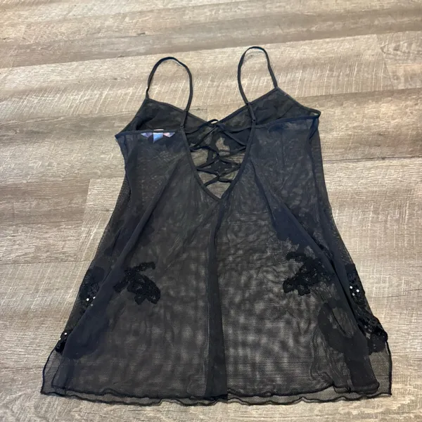 Victoria's Secret Black Lace Embroider Slip Dress - Image 4