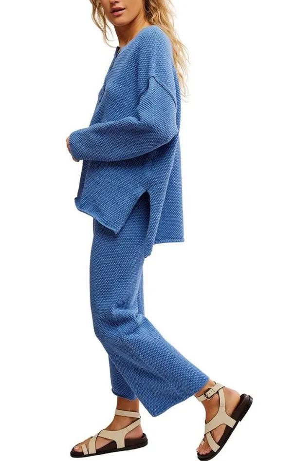 NWT Free People Hailee Set- Summers Blue Heather Size:Xs $128 MSRP Measurements are for a small from free people’s size chart No refunds or cancellations - Image 4