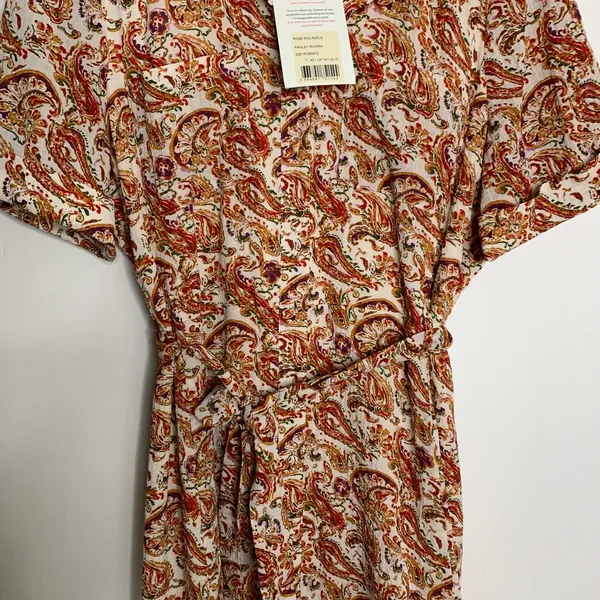 Sezane Adele Button Front Midi Dress in Paisley Riviera Womens New Size 42 - Image 10