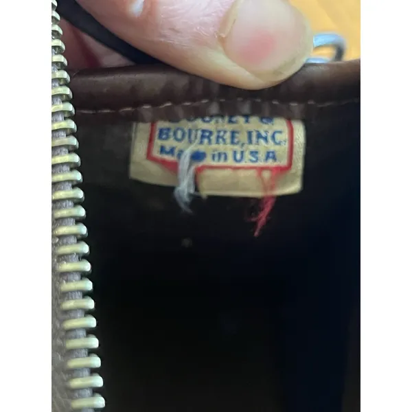 Dooney &Bourke Vintage Brown And Black All Weather Leather Sat Hel Crossbody Bag - Image 16
