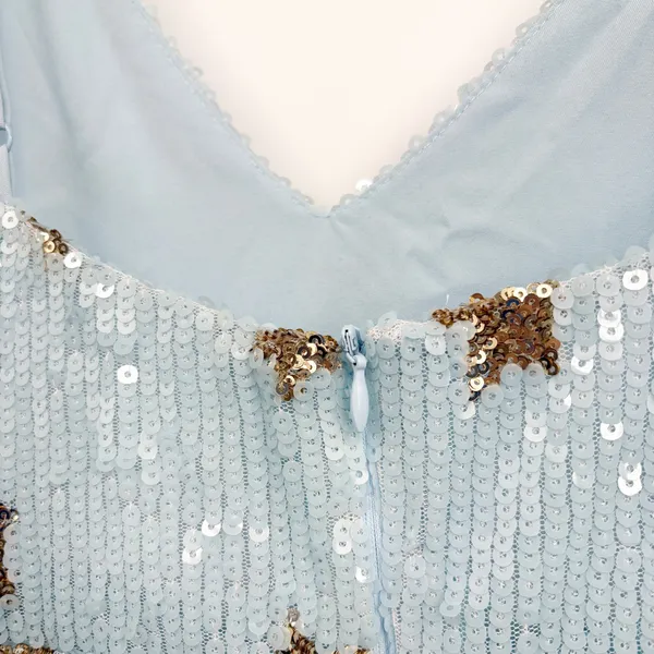 Superdown Revolve‎ Womens Dina Sequin Star Wrap Party Cocktail Mini Dress Size S - Image 10