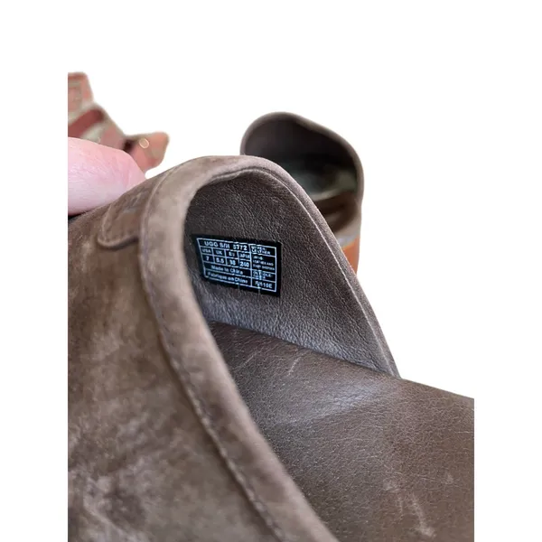 UGG Tan Suede Wooden Heel Clogs Boho‎ Cozy Fall Comfort Shoes Size 7 - Image 8