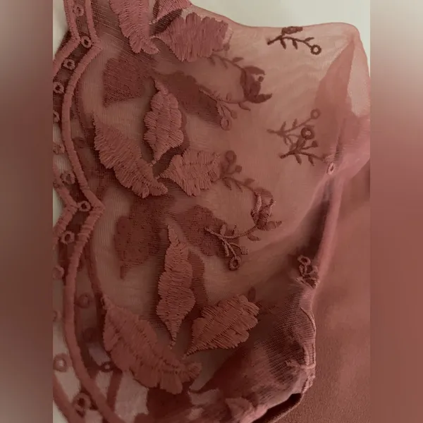 Mine Blouse with Tie Front and Embellished Sleeves Size M - Image 2