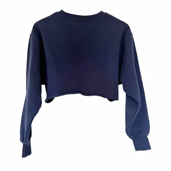 Aritza TNA Navy Blue Cozy AF Fleece Cropped Sweatshirt Sz S - Image 6