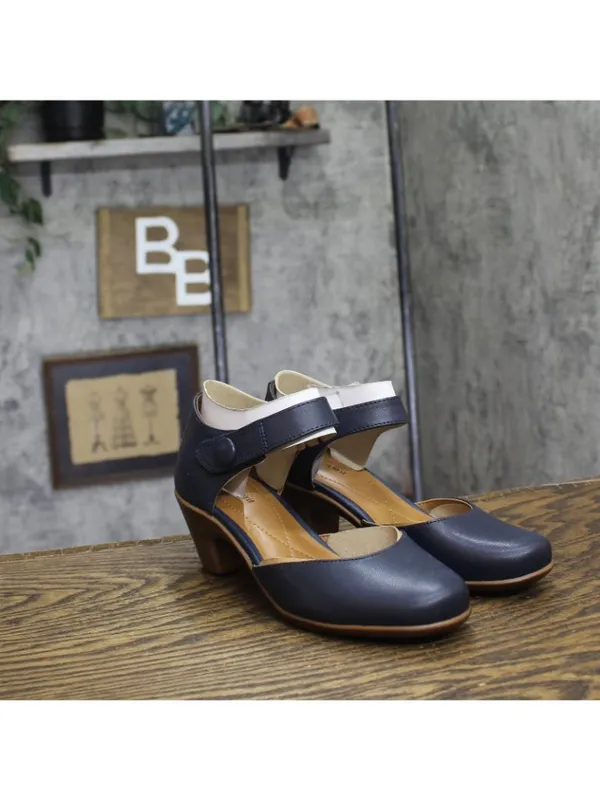 NEW Easy Spirit Block Heel Clarice Wedge Heels SECLARICE Dark Blue 5.5M - Image 2