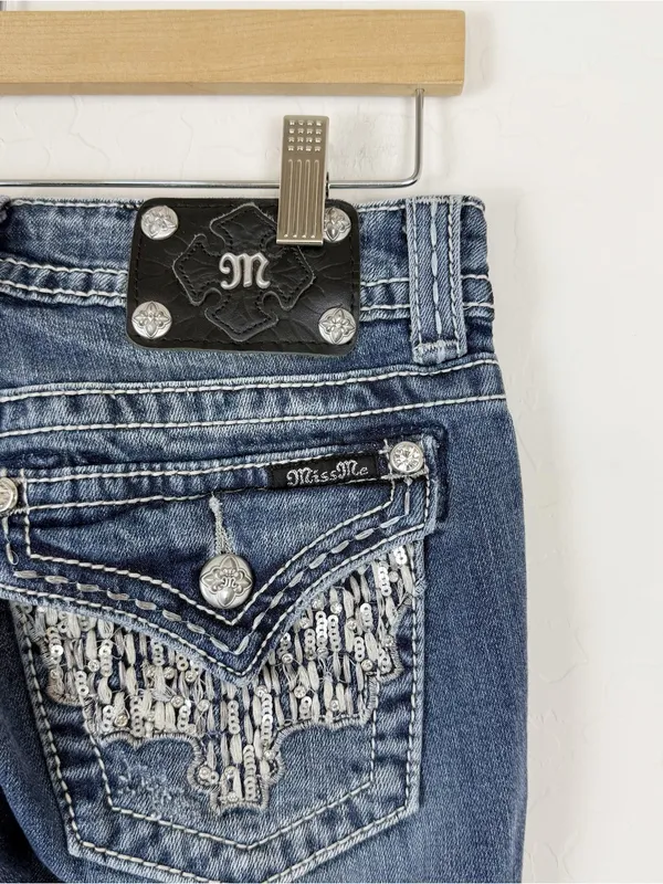 Miss Me Jeans Bootcut Denim Rhinestone Jeans - Image 6