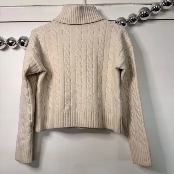 Aritzia Sunday Jones Cropped Cable Knit Turtleneck Cropped Sweater - Image 4
