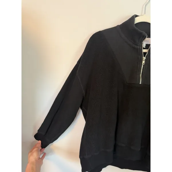 The Great The Slouch Trail Half Zip Pullover Sweatshirt in Black |Sz 1 (S) - Image 15