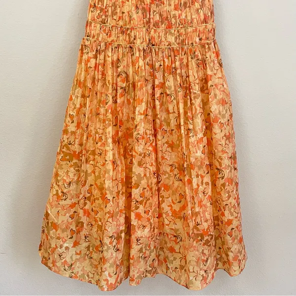 NWT Acler Bicknell Shirred Printed Metallic-Cotton‎ Maxi Dress Size 4 - Image 13