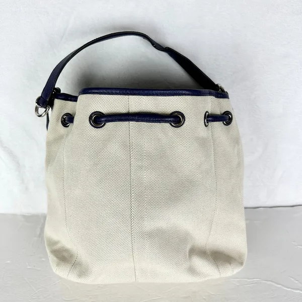 Coach Avery Canvas Drawstring Bucket Bag Navy Cream F28913 - Image 2