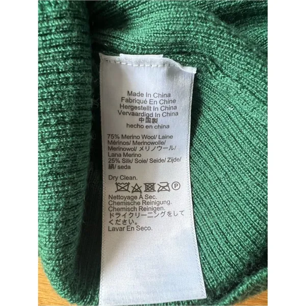 Madewell Merino Wool-Silk Blend Cardigan Sweater Mallard Green Size XS - Image 7