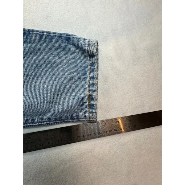 Levis Premium 501 Original Cropped Jeans W27 L28 Distressed Medium Wash Blue - Image 6