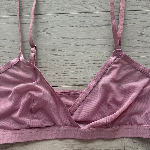 Auden Mesh Unlined Wirefree Bralette Pink Size Medium New NWT - Image 2