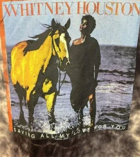 Whitney Houston Self-Titled Album Cover tie dye Tee size small - Image 2