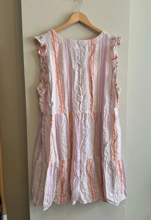 Time and Tru Women's Striped Flutter Sleeve Dress Size XXL - Image 4
