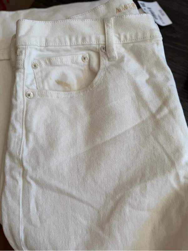 American Eagle Outfitters White Straight-Leg Stovepipe Jeans - Image 3