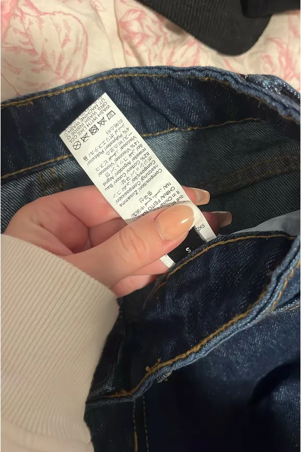 Dark Denim Jean Skirt Blue - Image 3