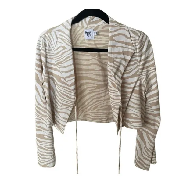 Princess Polly Cropped Linen Long Sleeve Top Medium / 6 - Image 5