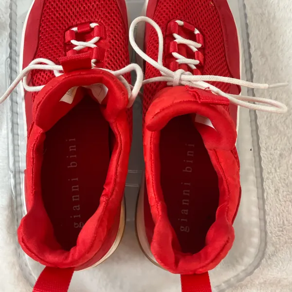 Gianni Bini Rizwell Lace-Up Red Sneakers women’s 8.5 leopard print‎ casual shoe - Image 9