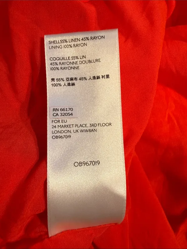 Free People All Mine Mini Red White Strapless Printed Dress one shoulder zip L - Image 3