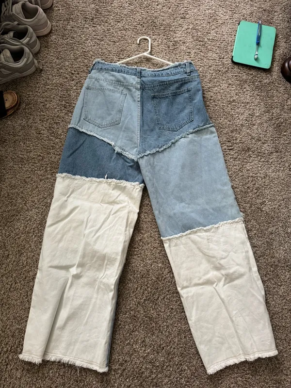 Shein Multicolor Jeans Patchwork Straight Leg - Image 2