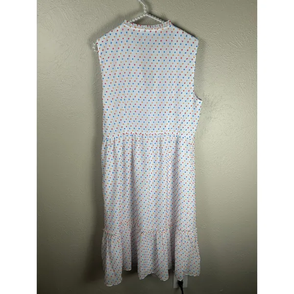Draper James Size 14 Dress White Colorful Textured Dots Kidcore Clowncore Midi - Image 6
