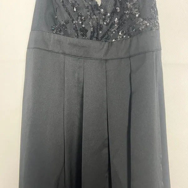 Love Couture Halter Beaded Babydoll Black Maxi Dress Size XS - Image 5