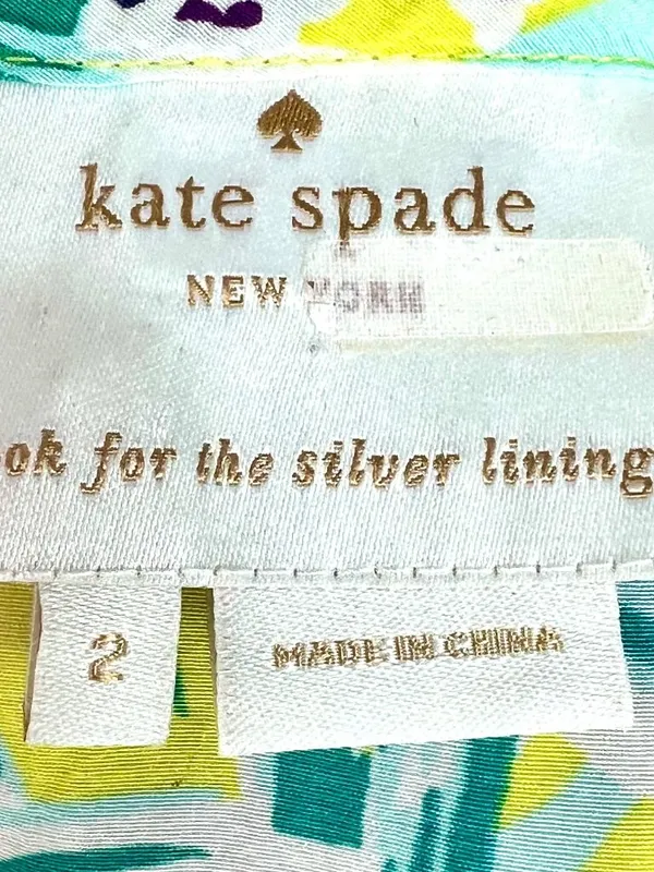 Kate Spade NY Silk Yellow Floral Neal Relaxed Shift Mini Dress Size 2 READ - Image 11