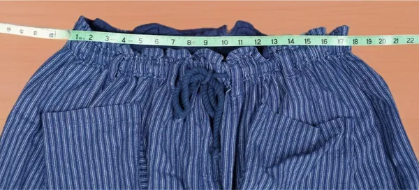 Free people pants blue striped wide leg harem pants xl - Image 5