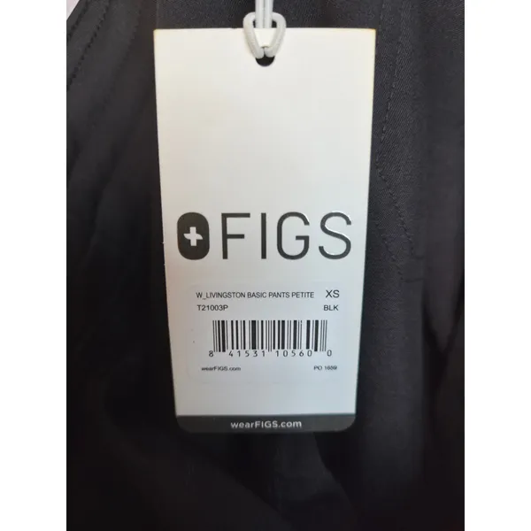 FIGS Livingston Scrub Pants XS Petite Black Embroidered Hearts NWT T21003P - Image 8