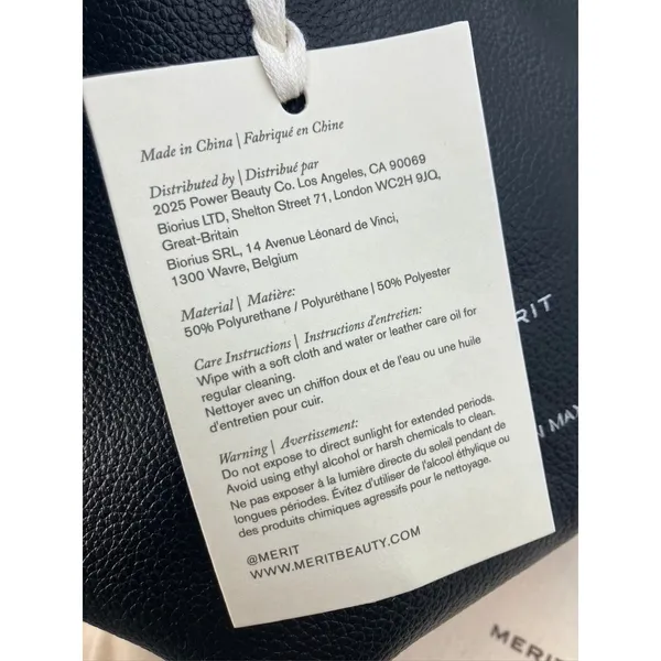 MERIT‎ Brandon Maxwell Black Leather Mini Tote Handbag with Dust Bag New - Image 9