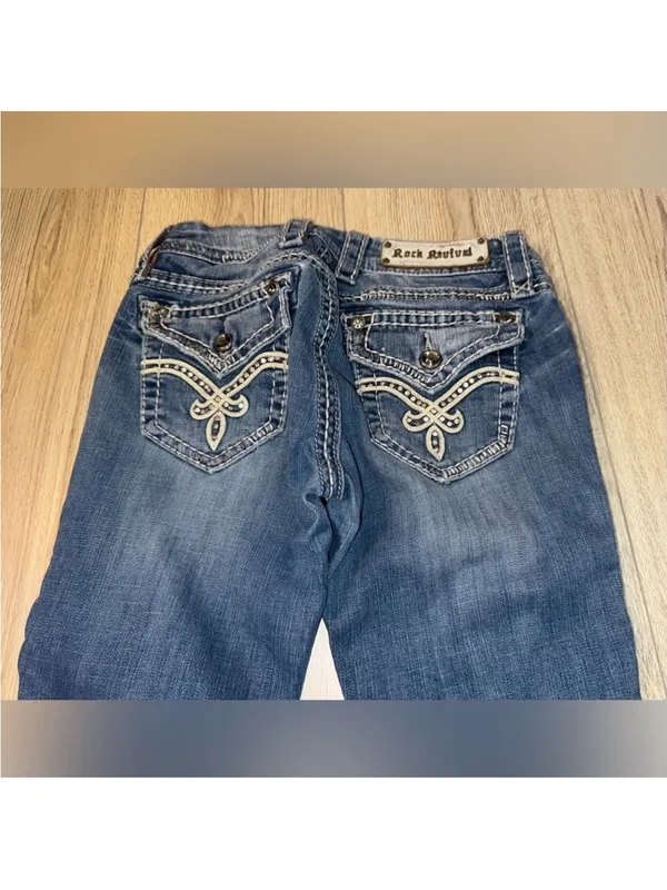 Rock Revival Women's Jill bootcut boot blue jeans denim - Image 3