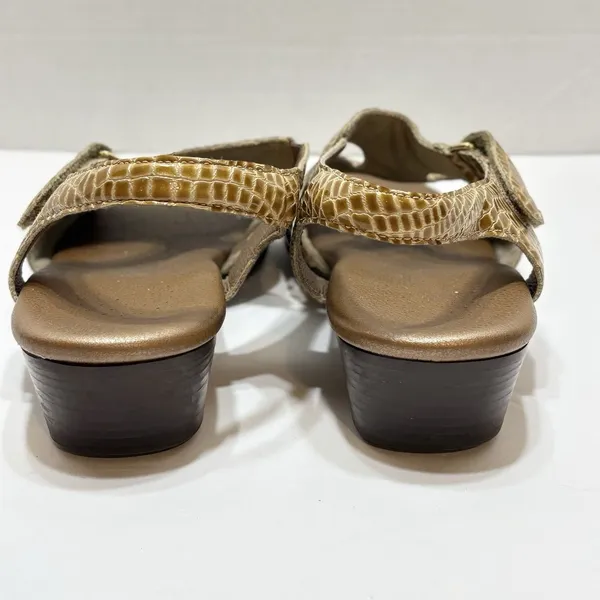 SAS Suntimer Tripad Comfort US 9 Snake Print Bronze Patent Leather Sandals - Image 3