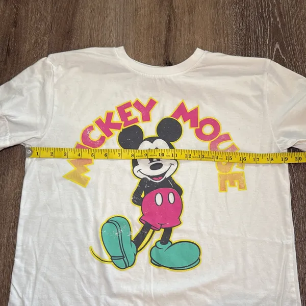 Disney Womens Mickey Mouse White Short‎ Sleeve T Shirt Size Large - Image 4