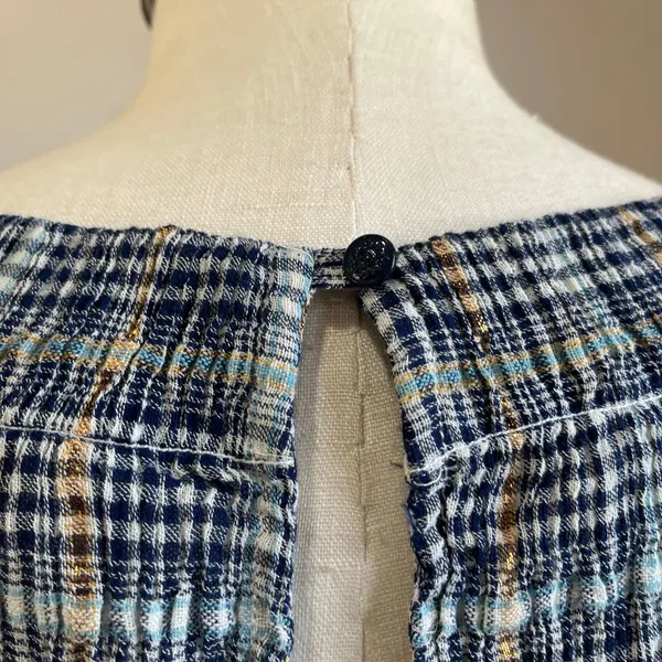 Anthro‎ Pilcro Shari Plaid Smocked Blouse Cottagecore Boho Top Sz M - Image 8