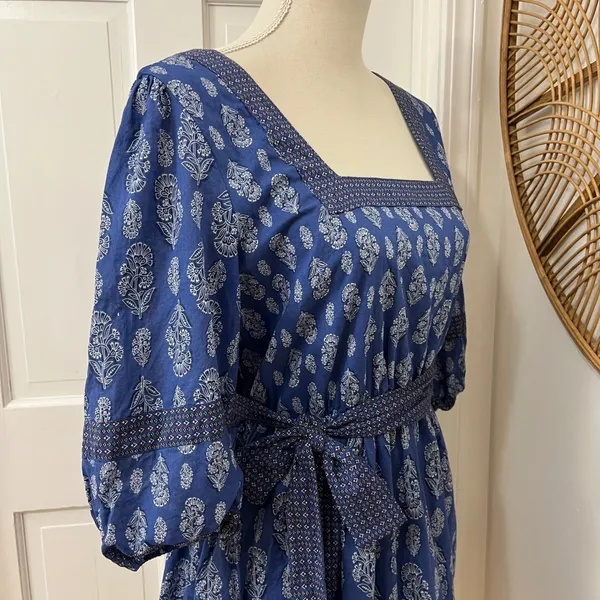 a loves a Sz M Puff Sleeve Mixed Print Cottagecore Boho Prairie‎ Dress Cotton - Image 3