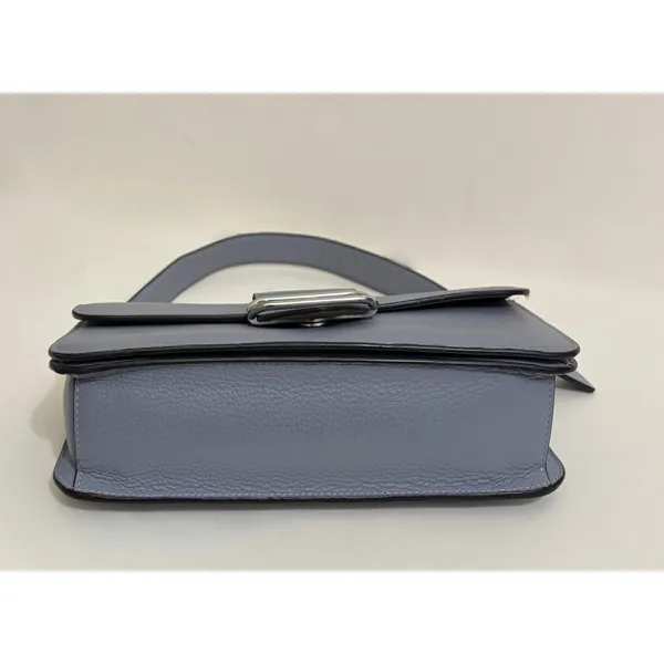 COACH Morgan CL461 Grey Mist Pebble Leather Shoulder Bag Silver Hardware - Image 9