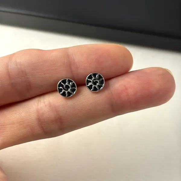 8mm Sun Stud Earrings for Men Women Streetwear Punk Hip Hop Unisex Style - Image 6
