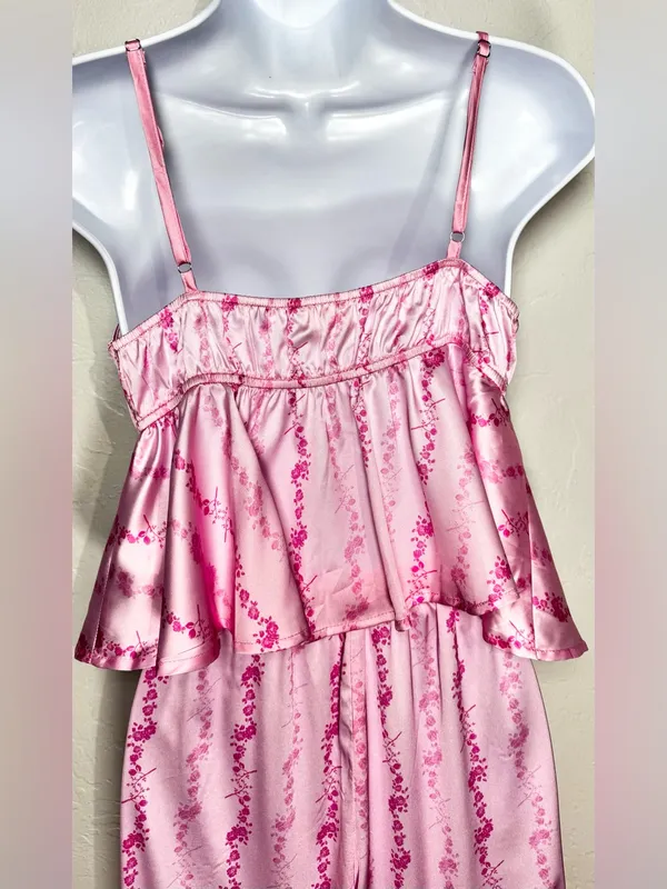 Rareraw Cottagecore Coquette Pink Satin Pajama Set Size Medium - Image 6